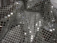 Pailletten Stoff silber