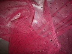 Tüll Pailletten pink