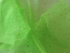 Tüll Pailletten hellgrün