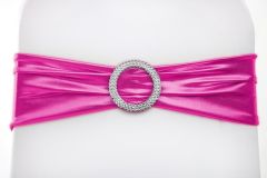 Stretchband mit Glitzerbrosche metallic pink