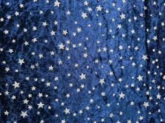 Pannesamt blau / Sterne silber