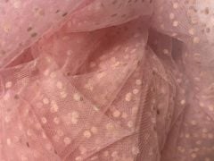 Feintüll SOFT mit Punkten rosa