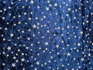 Pannesamt blau / Sterne silber