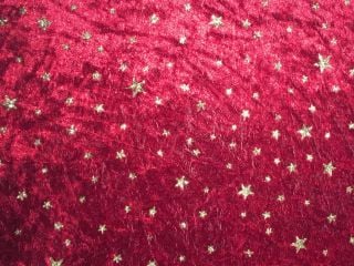 Pannesamt Sterne dunkelrot